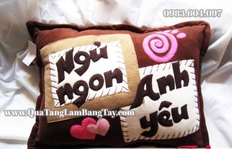gối handmade tặng chàng ngủ ngon anh yêu